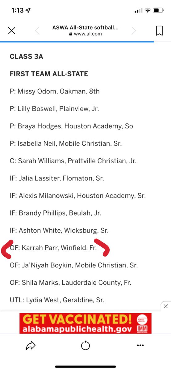 Class 3A- 2022 
1st team All-State