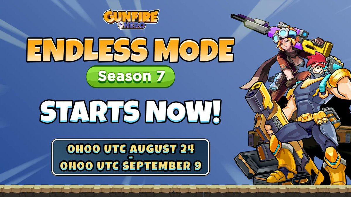 🎊 Endless Mode Season 7 has been STARTED This season, the prize pool includes 25000 $HERO and initial 50000 $STEP to share for the top 100 winners on the Leaderboard ⏰ Duration: 0:00 UTC August 24 to 0:00 UTC September 9 For now, let's start your journey!! 🔥🔥