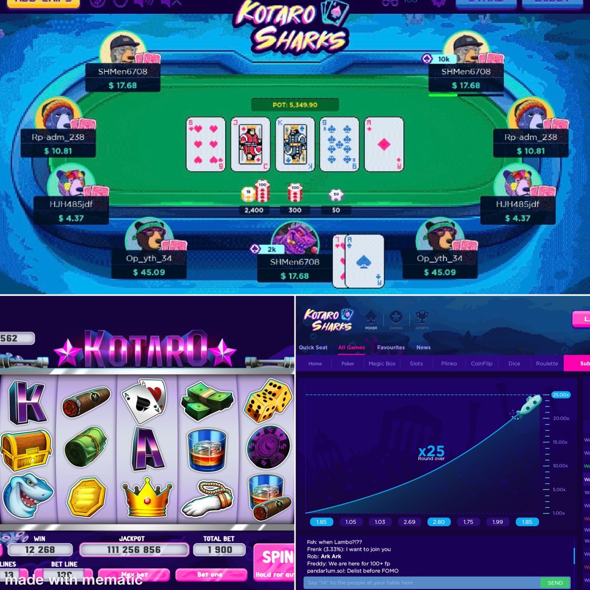 With our crash being released this week followed by our fully custom on chain poker platform after that - with multiple revenue streams we will be able to sustain a 1 USD value of KTRC 

One Gen2 earns 2 KTRC daily = $56 a month 

Six Gen2’s earn 12 KTRC daily = $336 a month 

🌍