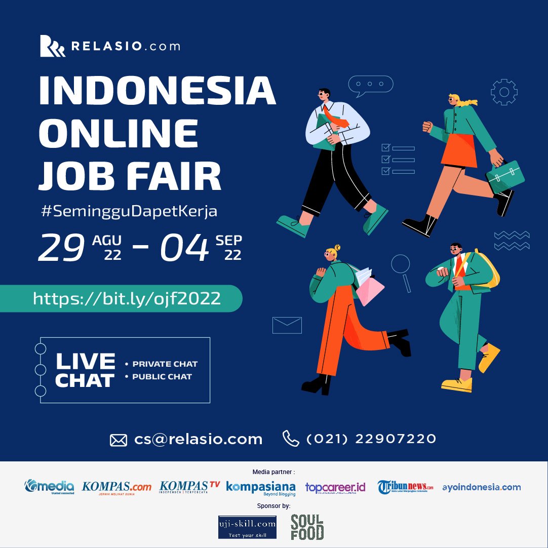 Relasiocom's tweet photo. Horee ...
Online job fair akan hadir kembali, nantikan job fair online 5hari lagi yah...
Yuk.. cek kelengkapan cv kalian dan ikuti acaranya. Pastikan hanya dengan  waktu #seminggudapetkerja dan kalian sudah dapat karir impian kalian . Jangan sampai ketinggalan yah ! https://t.co/FtOzlFBC5I