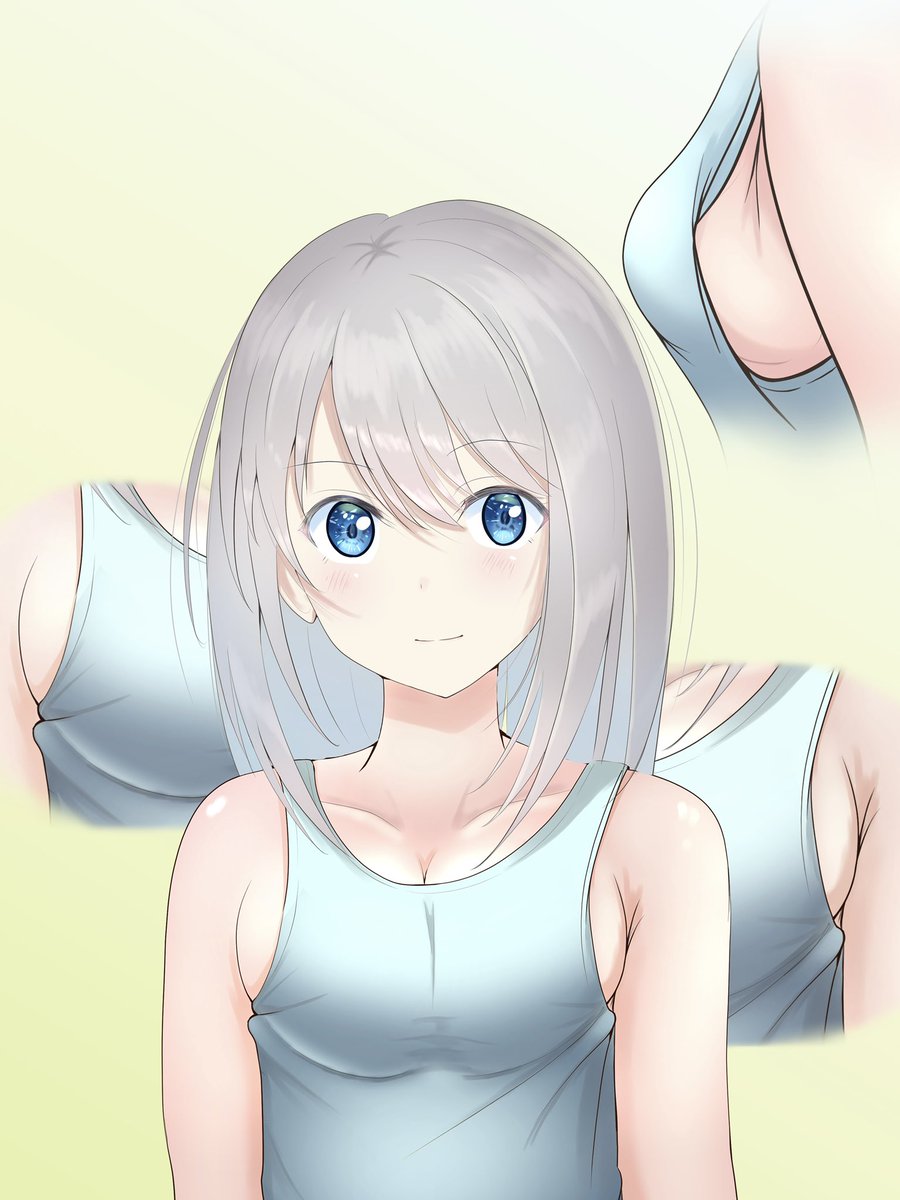 タンクトップのここが好きというイラスト
(先日アップしたものが好評だったのでがっつり描いてみました) 