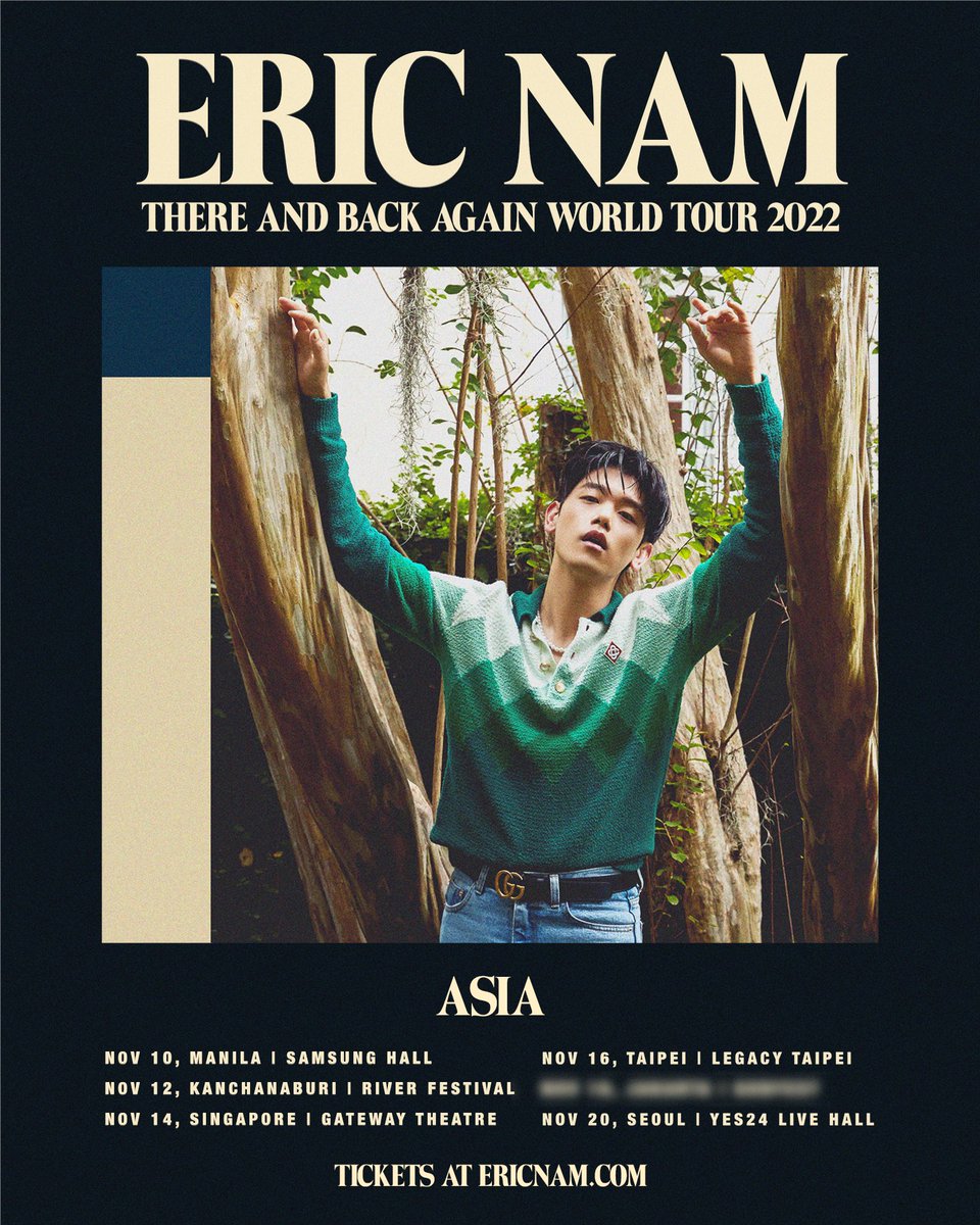enmgmt's tweet photo. The There And Back Again World Tour is coming to Asia! Tickets go on sale on September 8th at https://t.co/DXtZbnjbLn! 

#thereandbackagaintour #ericnam https://t.co/W3U0snzpax