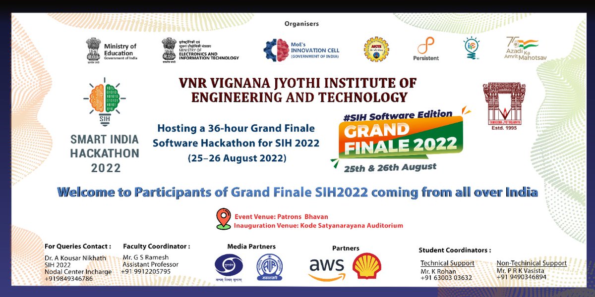 VnrvjietH's tweet photo. Event Venue: Patrons Bhavan
Event to be held on first and ground floor of Patrons Bhavan
Inauguration Venue: KS Auditorium
The inauguration ceremony starts at 8:00AM on 25th August 2022.@VnrvjietO @PMOIndia @SIH2022_MIC @AICTE_INDIA @EduMinOfIndia @PIB_India @PIBHRD https://t.co/q6JImHLoww