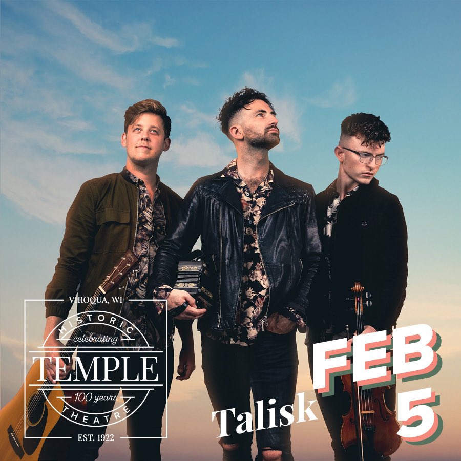 HistoricTemple's tweet photo. You won't be able to stop your feet from moving when @TaliskMusic hits the stage at the Historic Temple Theatre of Viroqua Feb 5th

Tickets on sale September 9th https://t.co/Pq5rxiVd3M