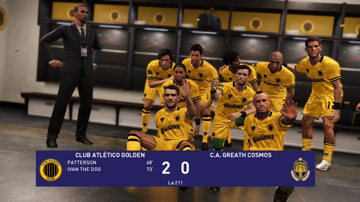 Y si...
➡️ ¡GANOOOOOOOOOOOOO GOLDEEEEEN!

2-0 en el clásico 🆚 <a href="/CAGreathCosmos/">C. A. Greath Cosmos</a>.

⚽ <a href="/jae_rizzi/">JAE Rizzi #FueraTapia</a> 
⚽ <a href="/IvanTheDogSSJ/">Iván Super Saiyajin</a> 

Masterclass pura de la Gonza-Roald neta (?) 

VAMOS GOLDEN CARAJO, COMO NO.🖤💛🖤

👋👋