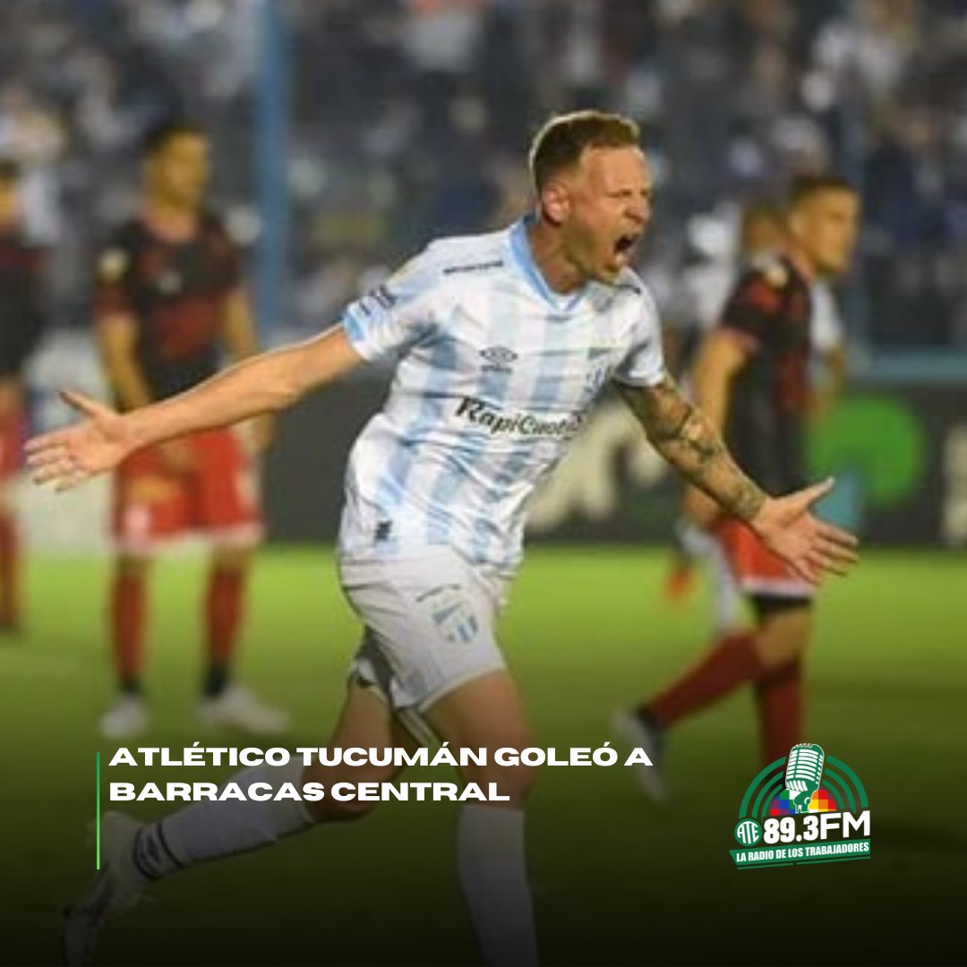 RadioProvTuc's tweet photo. 1️⃣ #AtléticoTucumán goleó y sigue siendo el puntero
😱 El Decano venció 4-0 a Barracas Central y le sacó 3 puntos de ventaja a Gimnasia, su escolta.
⚽ Menéndez, Ramiro Ruiz Rodríguez, Joaquín Pereyra y Coronel.
📌 https://t.co/vQfCilKvK5
📻 FM 89.3🎧 #RadioATE https://t.co/uueXE1lya1