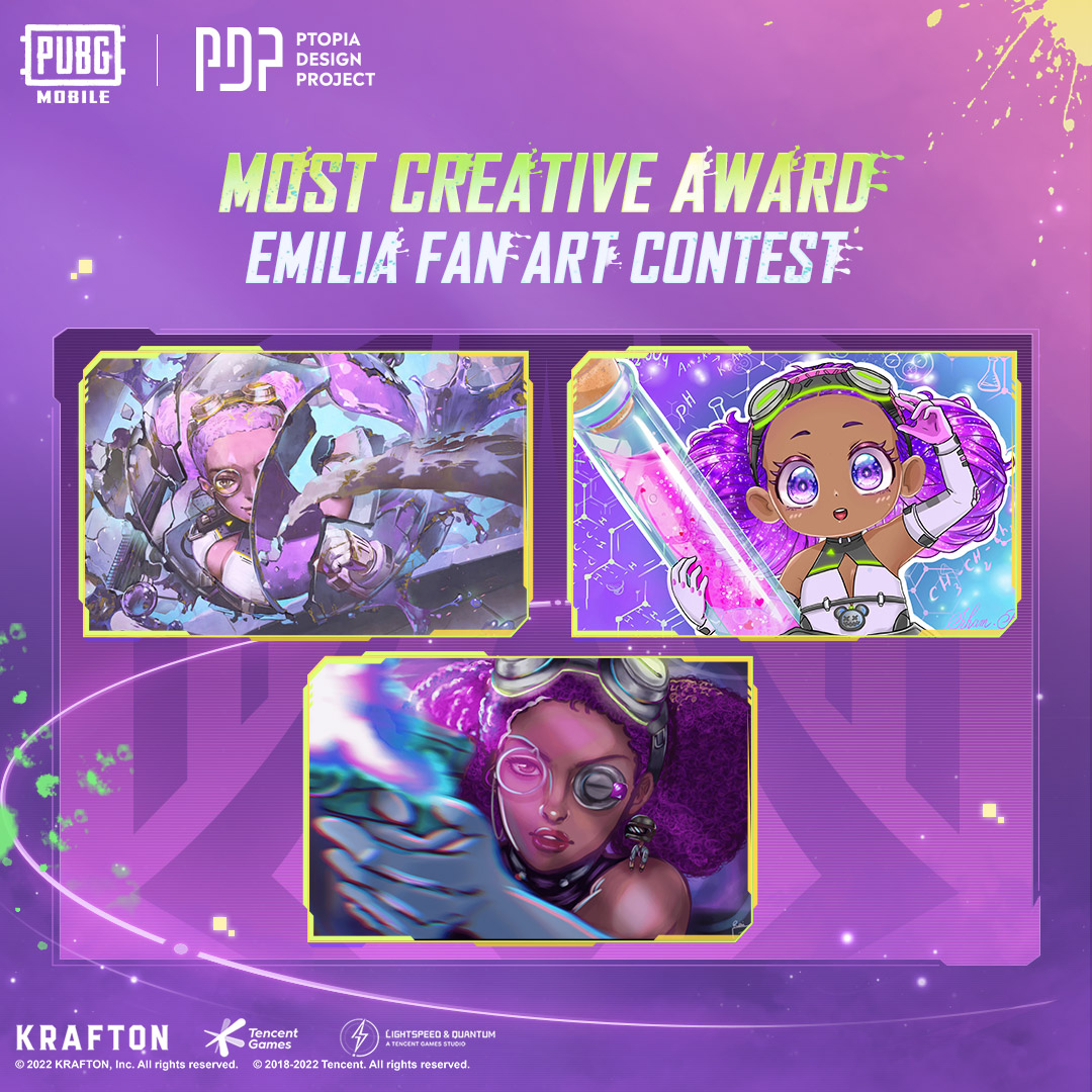 PUBGMCreative's tweet photo. Here are your winners of Emilia Fan Art Contest!🏆Congratulations on their success in standing out!👑

Thank you everyone and stay tuned for next fan art contest coming soon!

Download PUBG MOBILE: 🔗https://t.co/4ILhjYmeG9

#PUBGMOBILE 
#pubgmpdp 
#PUBGMCREATIVE 
#PUBGMFANART https://t.co/q2IEsMSw63