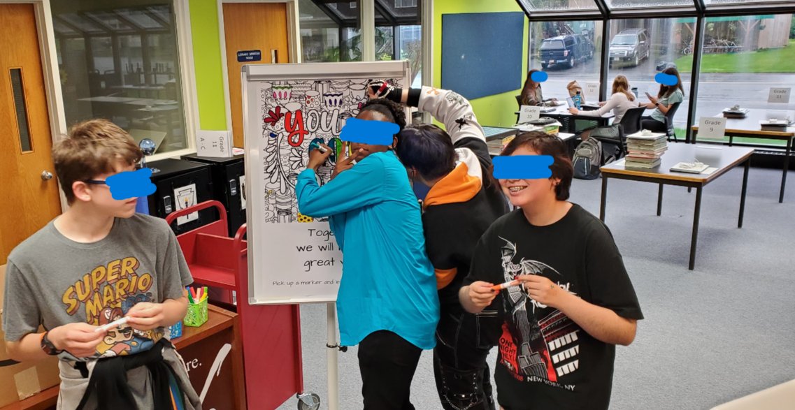 PamVerfaillie's tweet photo. Great first day back at @ValdezSchools VHS library! #YouGotThis FYI - handing out books and computers to 150 students in under 5 minutes takes a lot of advance work & planning, then looks like a teen-aged stampede @AlaskaAsl #AkLearns #WhyILibrary https://t.co/M5b7fy6haz
