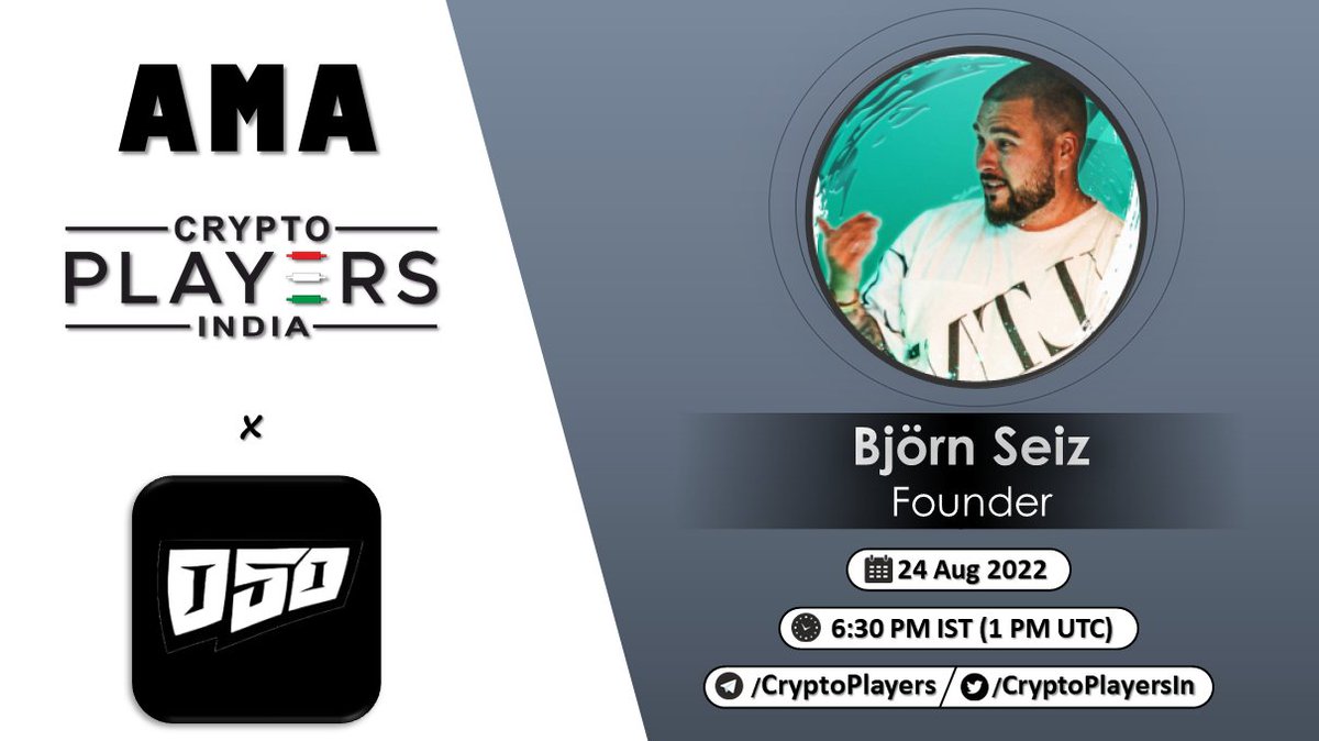 📣CryptoPlayers will host AMA with 'O5O' ⏳24 Aug, 6:30 PM IST (1 PM UTC) 💰$100 USDT ⚓️t.me/CryptoPlayers Rules: - 1 question per account with #CryptoPlayersIn hashtag - Like, RT, Follow @O5Oeth & @CryptoPlayersIn - Tag 2 friends