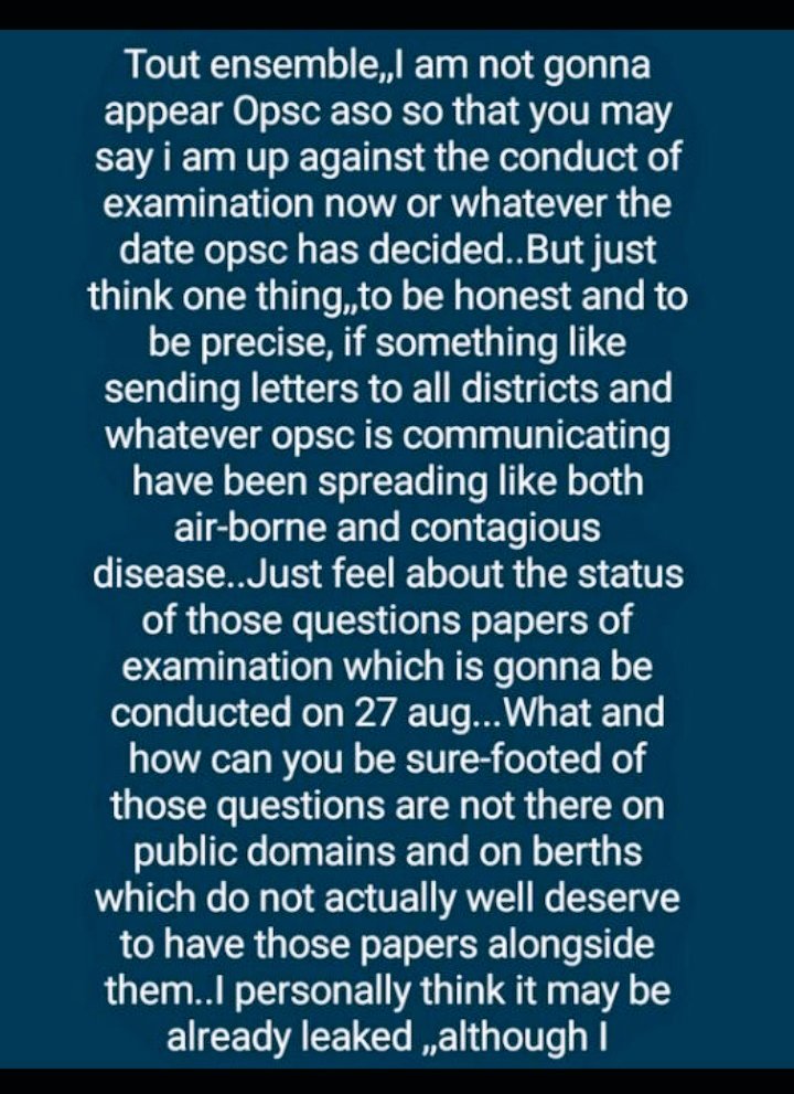 PoonamPatra4's tweet photo. ଏଯାଏଁ କୌଣସିOfficial notifications ଆସିନାହିଁ ମାତ୍ର ଏସବୁOfficial Confideal letter କଣ ଭାଇରାଲ୍ ହେବାକୁ ଲାଗିଲାଣି ?ତାହେଲେ ଆମ ପ୍ରଶ୍ନପତ୍ର ଉପରେ ପ୍ରଶ୍ନବାଚୀ ସୃଷ୍ଟି ହୋଇଛି ।ଏହା କଣ ସୁରକ୍ଷିତ?ଆମେ ସ୍ୱଚ୍ଛଳରେ ପରୀକ୍ଷା ଦେଇପାରିବୁ ତ?ନା ପୁନଶ୍ଚ ଘୋଟାଲାର ଶିକାର ହେବୁ?@AprajitaSarangi @satyajitips88 @SecyChief https://t.co/6uNEE0xyQM