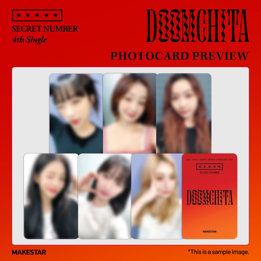 Makestarcorp's tweet photo. #시크릿넘버
#SECRET_NUMBER 4th Single [ DOOMCHITA ] SPECIAL KIT EVENT🎁

⏰마감 D-1⏰

💟Unreleased selfie photocard PREVIEW💟
❣SET2 구매자 셀카 포카+인화 포토매틱
❣SPECIAL KIT 당첨자 이전 멬스 [ DOOMCHITA ] 이벤트 중 원하는 포카

📆~ 8/25 23:59 (KST)
🔗https://t.co/IQulonvbbc https://t.co/PA8G8bTZ6K