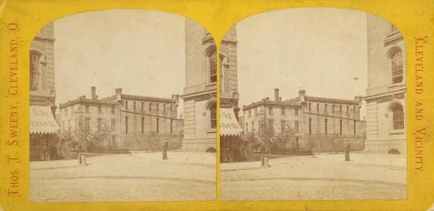 EncyCle_'s tweet photo. A stereograph of the third #Cuyahoga County Jail in #Cleveland, with a portion of the Court House visible at the right. Image credit: @Cleveland_PL 

Click to read more: https://t.co/bb6CYhFKJa

#CleStartsHere #Ohio #CWRU #Thiswascle https://t.co/cz9Yv1hKKy