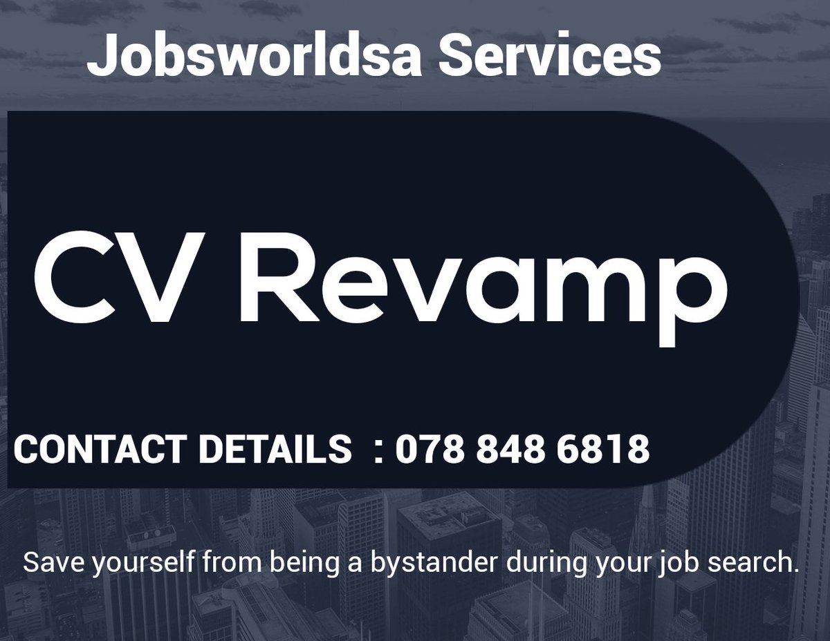 Allow Experts to Revamp your cv to Increase your chances of getting Hired!

Cover letter costs R50📝❤ 
CV (Prices From R60)📝❤

Whatsapp link:📲 (wa.me/message/6YW6TB…) or 078 848 6818 

#JobSeekersSA Big Zulu Duncan 

[TESTIMONIES, VIEW THE THREAD]