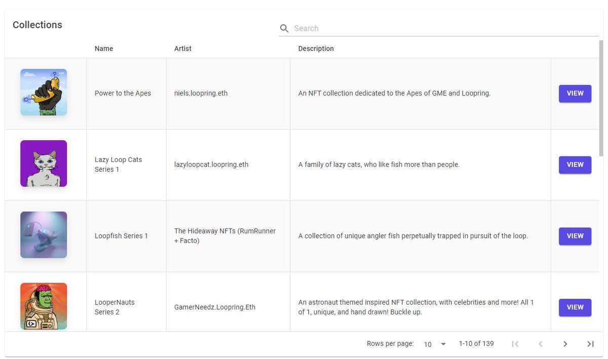 fudgey's tweet photo. https://t.co/5WJ3S80pn4 update. The home page is a bit easier to navigate now with searching for collections now enabled! 

#loopring #lrc #nft #nfts #looprare #loopringnft https://t.co/PQL1C7nVje