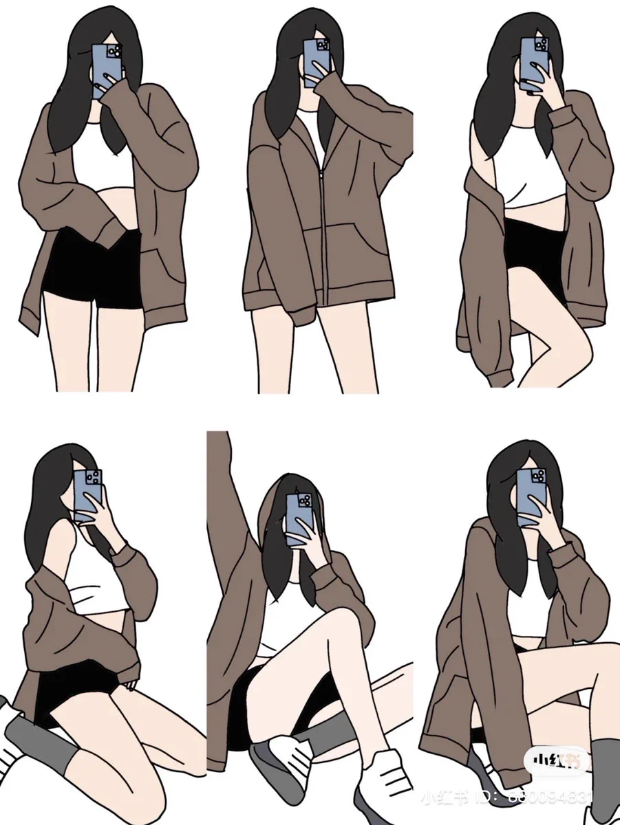 写真撮影時のポーズがこれで決まる！！自撮り、他撮りで困った時に活用したいイラスト集！