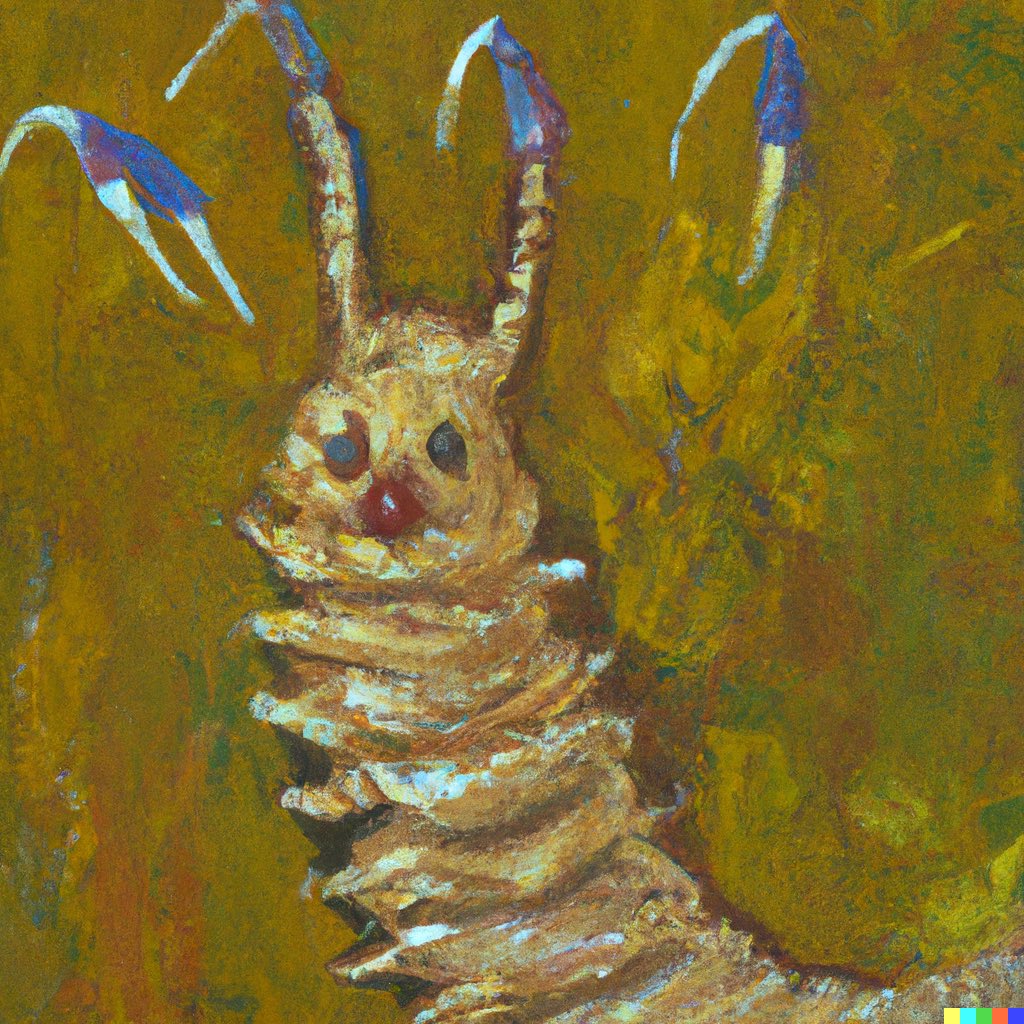 dalletron's tweet photo. Worm lawyer, oil painting. https://t.co/yeM8hJLvlO