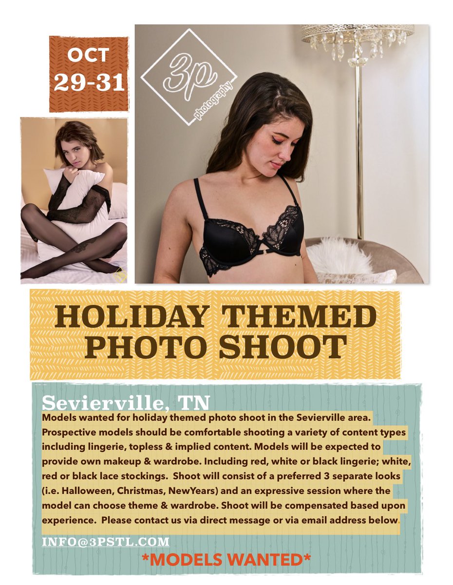 3pStl's tweet photo. Travel Notice! October 29-31, 2022

#tennessemodel #tnmodel #tnmodels #sevierville #knoxville #tn #modeling #tnmodeling #pigeonforge #gatlinburg #holidays #modelswanted #modelsearch #travelingphotographers https://t.co/ltzAqKiPa4