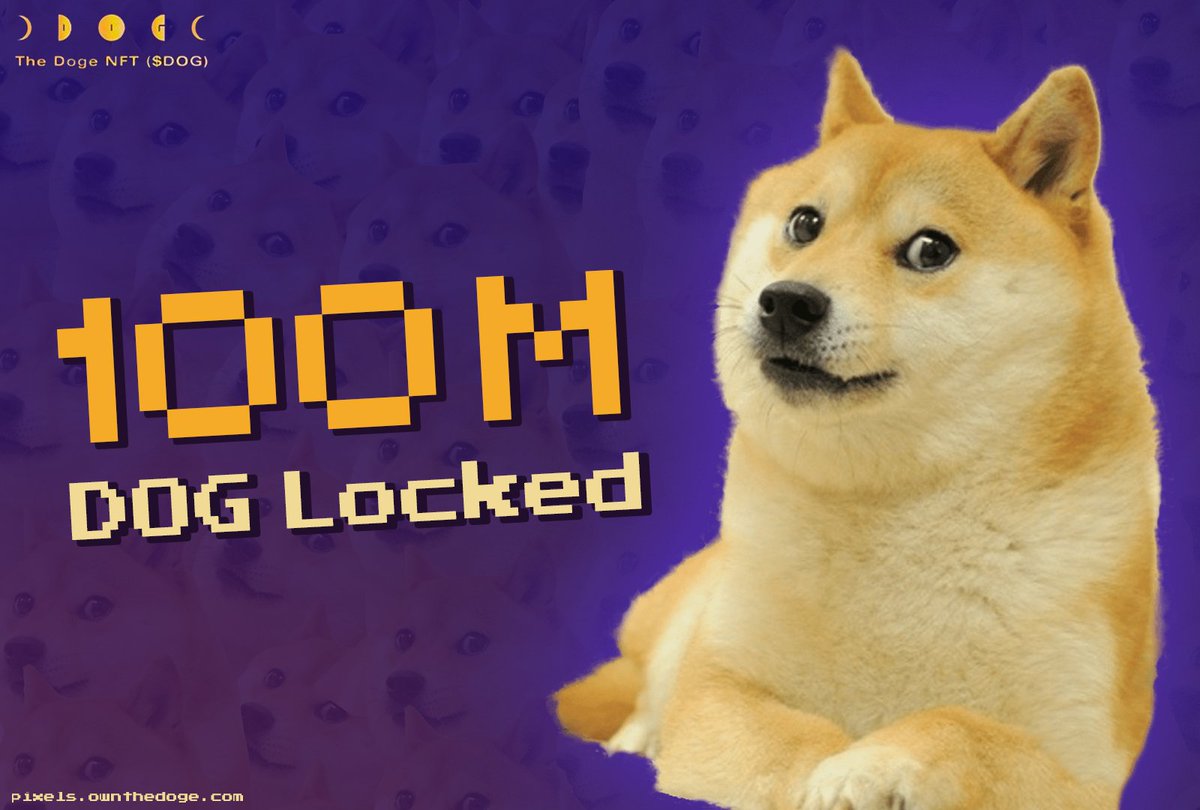 Great work, Dogen's; we now have over 100M $DOG locked in the pixel portal!

This makes up 1% of all circulating $DOG tokens! 

On top of that we have reached 10K on-chain holders across Ethereum, Polygon, Arbitrum, BSC and Optimism ( not including CEX holders).