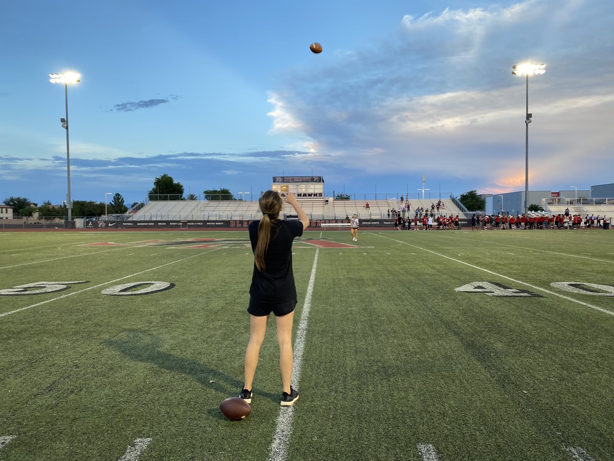 HHSGirlsFlag's tweet photo. Really proud of our Unified kids tonight.  First game in three years.  Duane had an amazing Pick 6!  It was also great seeing our QB Catarina connecting with coach Jenny Todd.  Jenny was our GFF QB in 2019 and played 4 years of Unified. They even played some catch after the game. https://t.co/Lq6dIRb8B0