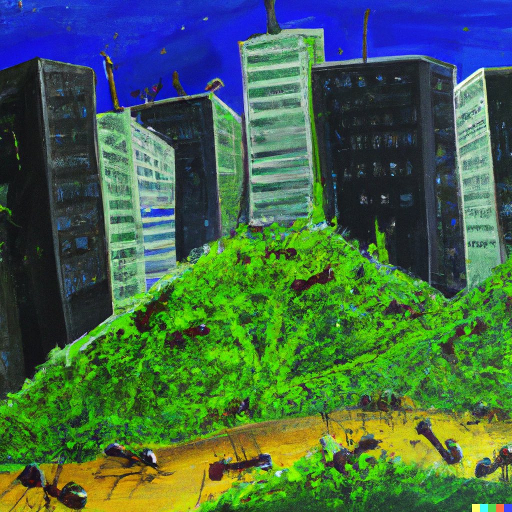 dalletron's tweet photo. Ant city, oil painting. https://t.co/nRh9XsKcRY