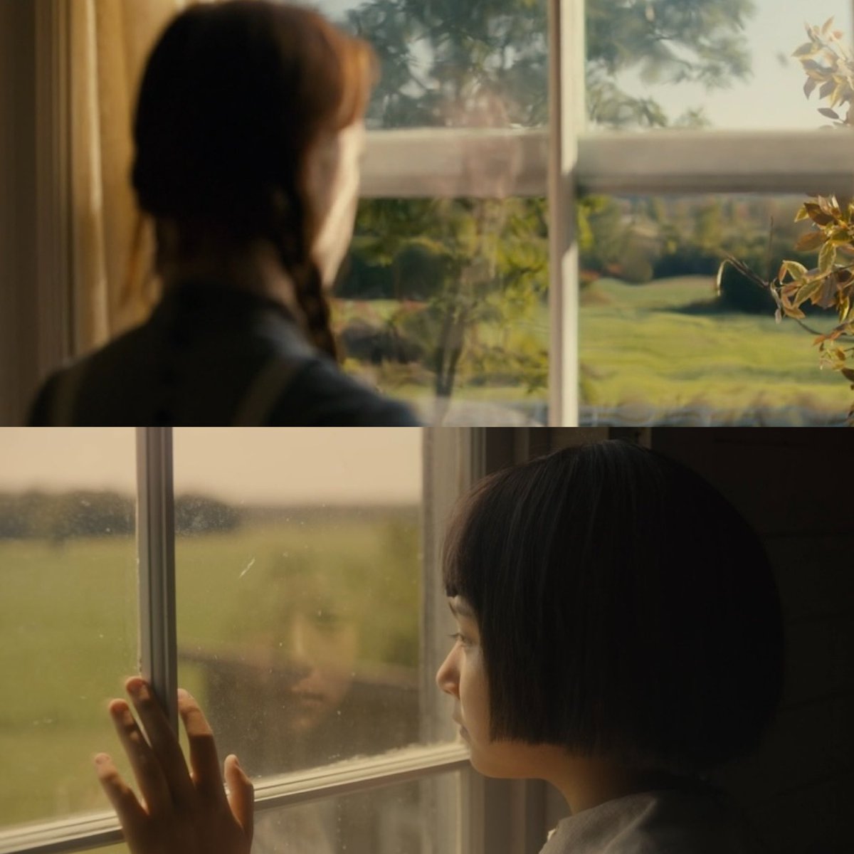 justagalintx's tweet photo. The parallels! This show! 🫠😭

They’re both watching from the inside but only one has the freedom to escape. 

#renewannewithane https://t.co/iLYQS6Xl6H