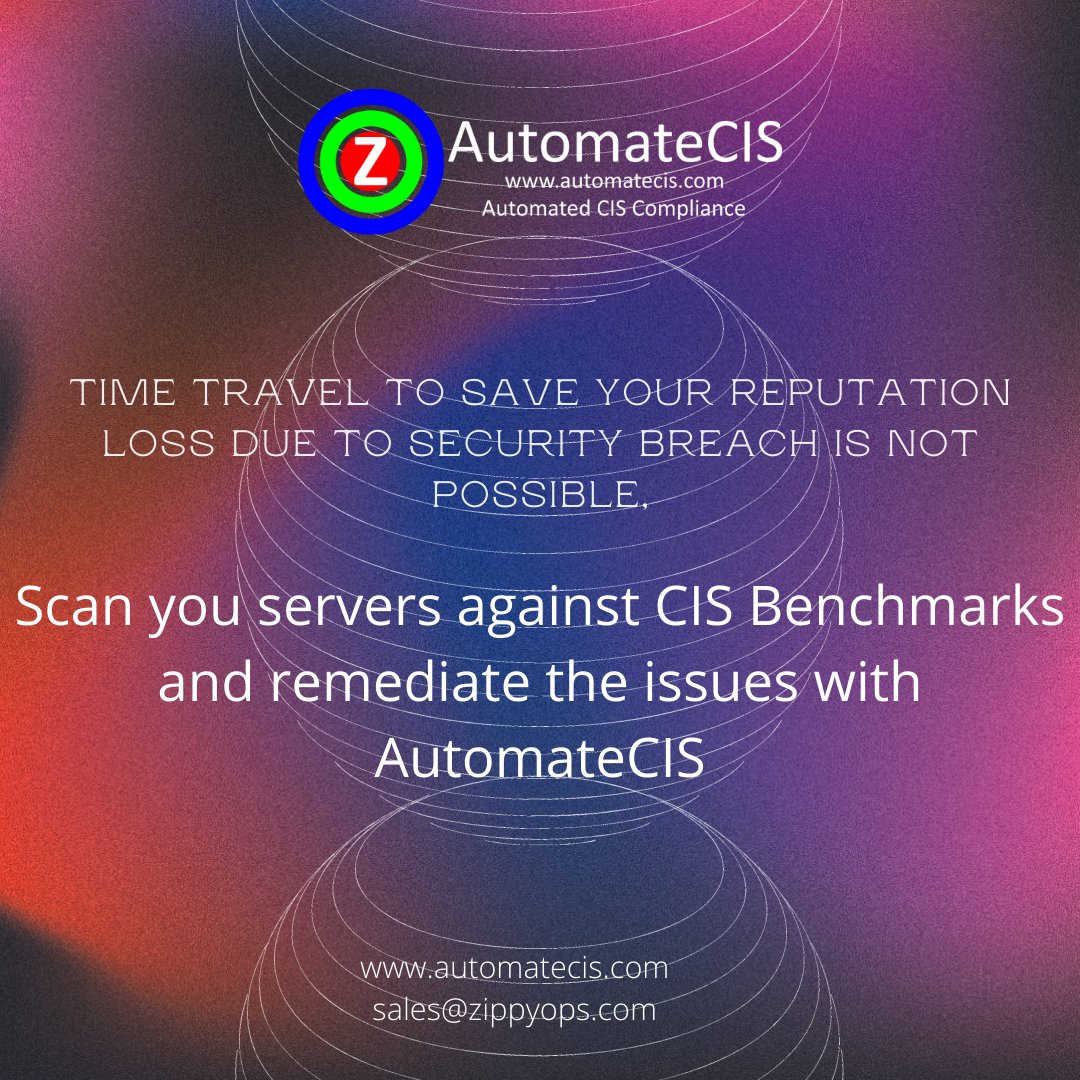 ZippyOps's tweet image. Time travel to save your reputation loss due to security breach is not possible, Scan you servers against CIS Benchmarks...

To access: automatecis.com

#CISbenchmark #informationsecurity #itriskmanagement #datalossprevention #cybersecurity