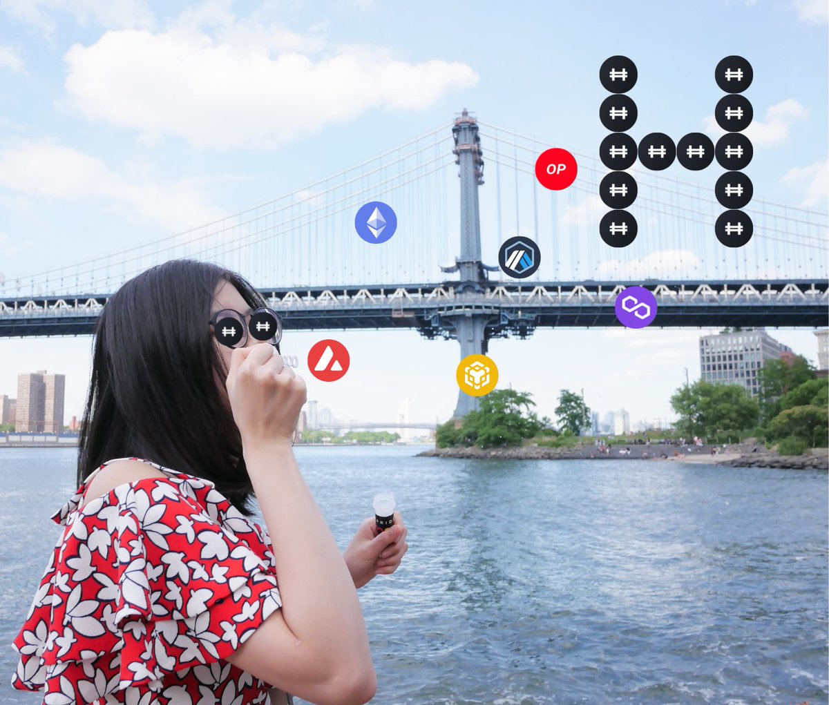 Thanyalakbubi's tweet photo. @hashflow #hashgangSummer
The Manhattan Bridge connects Lower Manhattan and Downtown Brooklyn.
This photo was taken in June 2020. 

P.S. I only got my eyes on Hashflow.💖💯🥰

#hashgang #hashswag $ETH https://t.co/wYwQmClaLa
