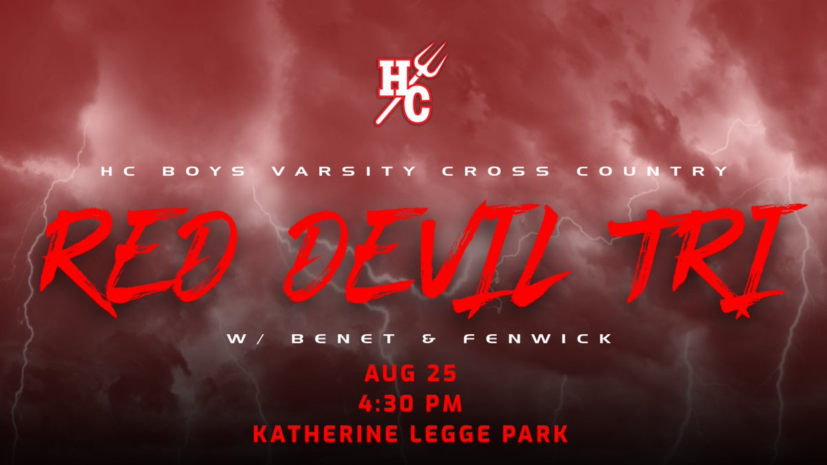 Come watch Hinsdale Central's Boys Varsity Cross Country Team at Katherine Legge Park (4:30 PM) on August 25 for the Red Devil Tri!