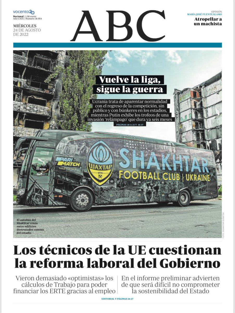 Portada de ABC de hoy miércoles.