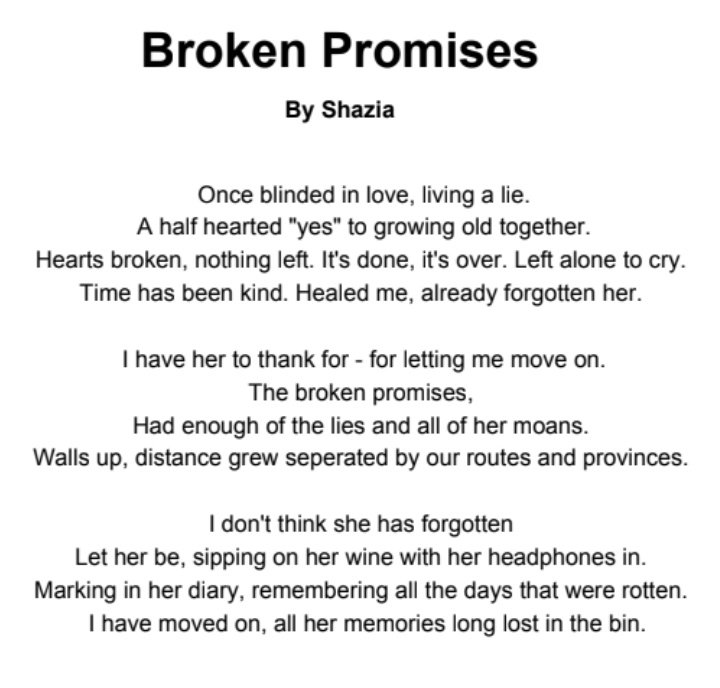 shazia_writes's tweet photo. It's been a while since I've written. Healed, but reflecting on my rocky journey then. A life lesson learnt, not to make the same mistakes twice. #BrokenPromises #writerslift #WritingCommunity #poetry #poetrycommunity #poetsofTwitter #writer https://t.co/hpAVzuEGa3