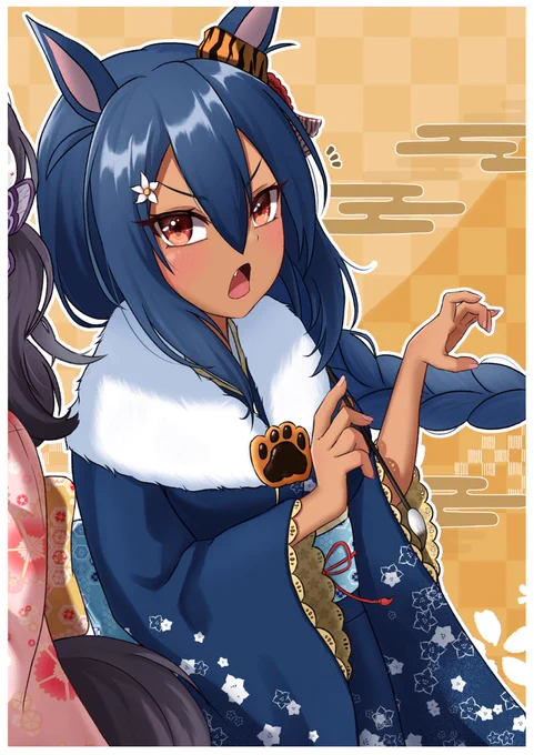#夏休みはヒシアマゾンのイラストが増えるらしい#ヒシアマゾン #ウマ娘 今日も便乗します!昨日はブー、今日はヒシアマ姉です('ω`*)新シナリオは面白いですね! 