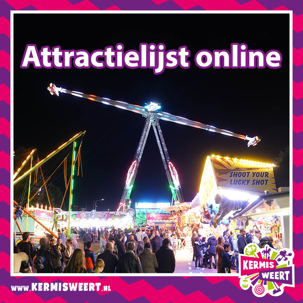 kermisweert's tweet photo. 🎡 Een moment waar velen van jullie naar hebben uitgekeken: de attractielijst van Kermis Weert 2022 staat online! Als vanouds weer kermis op 7 pleinen. Check de lijst via https://t.co/rCkxCJcyRg - #Weert #KermisWeert https://t.co/FO0cbKtAXU