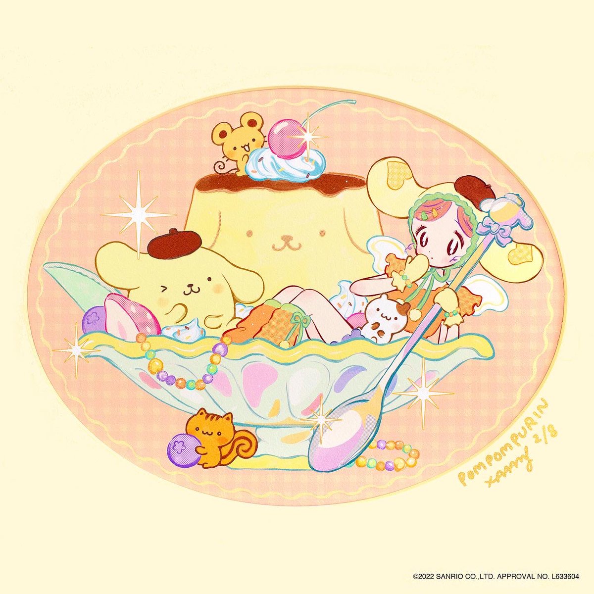 ポムポムプリン「FANCY SANRIO CHARACTERS vol.7#ポムポムプリン ×ア」|ア〜ミ〜／𝗔𝗔𝗠𝗬のイラスト