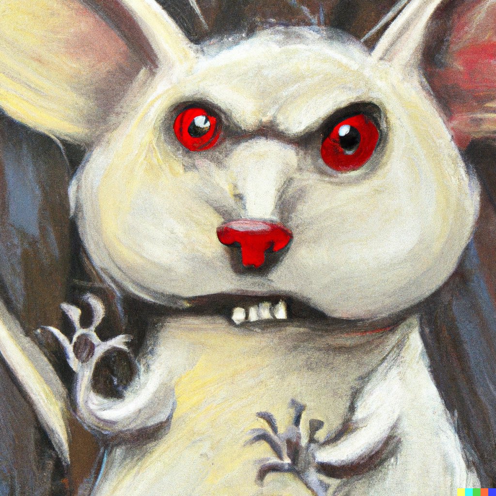 dalletron's tweet photo. Angry mouse, oil painting, https://t.co/eouVXATef7