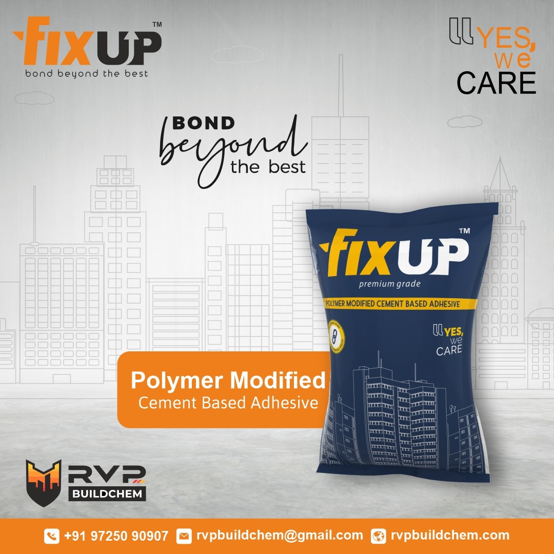 fixup_buildchem's tweet photo. The super quality Polymer Modified Cement Based Adhesive Ceramic products for residential &amp; commercial purpose.

For more details:
Mo:- +91 8487014140
Web:- https://t.co/dhYNp3TlSD
Email:- rvpbuildchem@gmail.com

#rvpbuildchem #rvpbuild #cementbasedadhesive #cementadhesive https://t.co/zJMSlcmATl