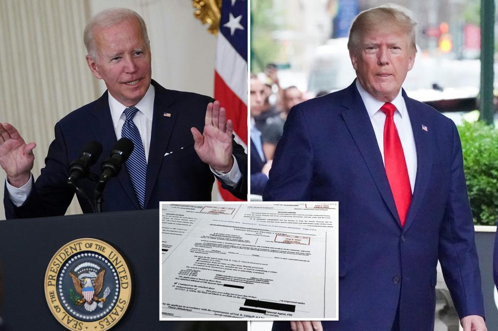 Read more about the article Biden called in FBI to look at first haul of classified Trump documents