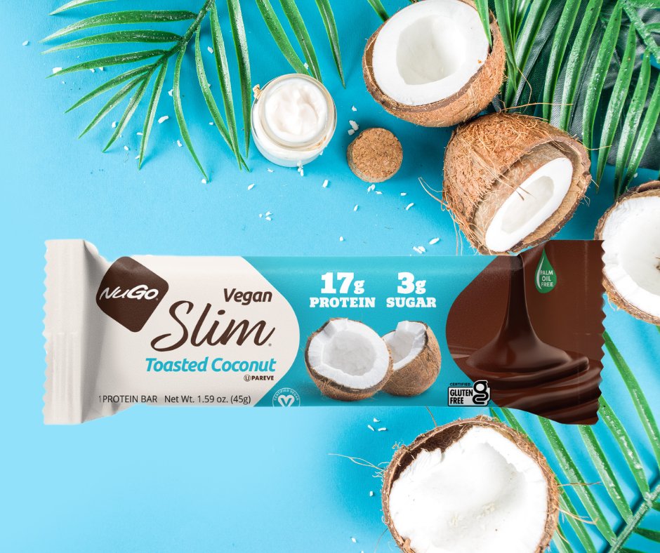 nugonutritionuk's tweet photo. Your tropical oasis begins here! Surround your tastebuds with real shreds of coconut and indulgent real dark chocolate.

#GlutenFree #FreeFrom #DairyFree #LactoseFree #Vegan #HighProtein #ProtienBar #Protein #NugoNutrition #DarkChocolate #VeganFriendly #NuGoSlim https://t.co/WDNZCoZyAC