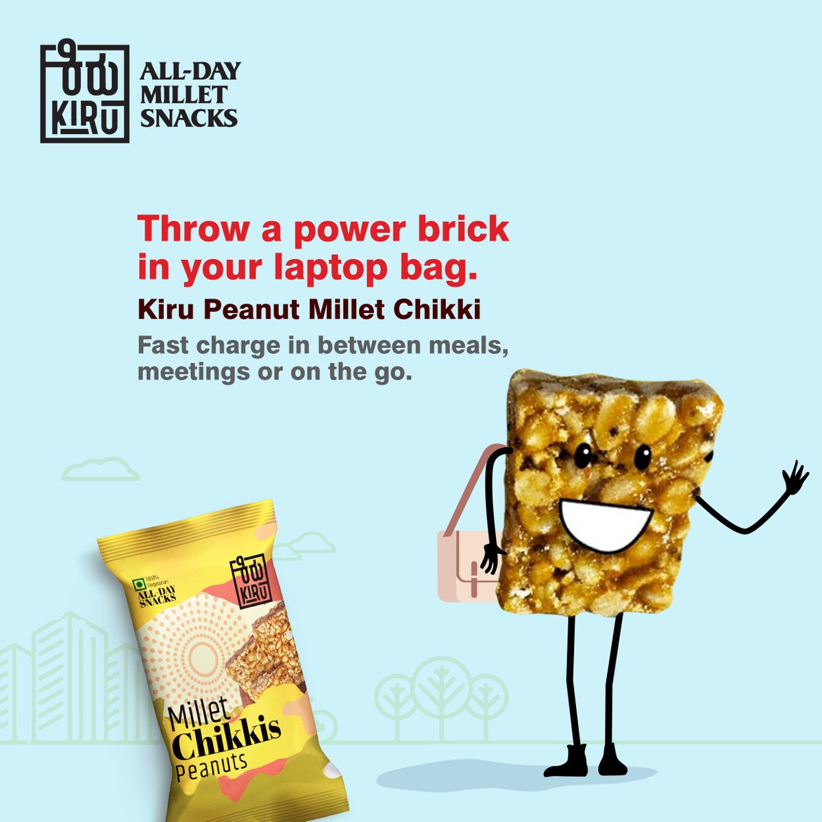 Don’t leave home without your personal fast charger. Kiru Peanut Millet Chikkis energizes and keeps you hunger free for longer.

Shop on: kiru.store or amzn.to/30VvksO

#Kiru #Millets #PeanutChikkis #PureJaggery #EnergyBar #SnackAllDay #SnackTime #Healthy