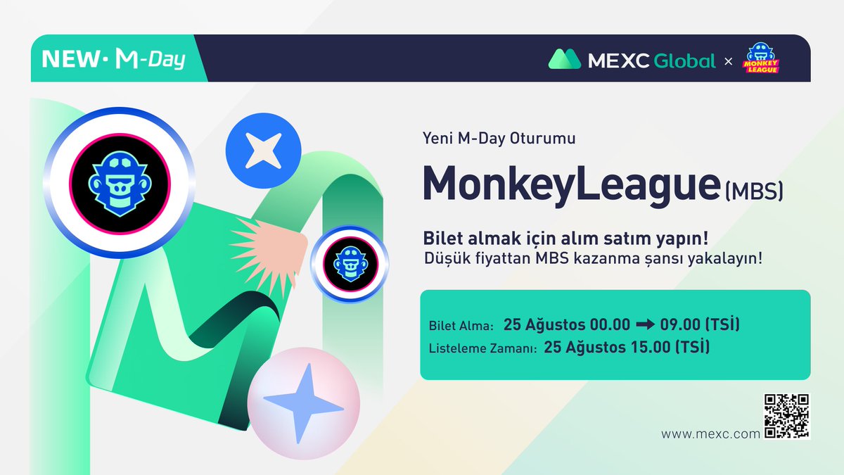 MEXC_Topluluk's tweet photo. 💰 #MEXCTürkiye @TheMonkeyLeague $MBS Yeni M-Day Özel Etkinliği

🏆 100 Kişiye Toplam 500 $MX Hediye!

📌 Katılım: https://t.co/AFgdIl36jj

📌 M-Day: https://t.co/HZdLqxm7yl

✅ Takip et: @MEXC_TR
✅ Takip et: https://t.co/RfMLedCIsH
✅ Beğen
✅ Alıntıla 5 kişi etiketle https://t.co/W55xOdQbRD