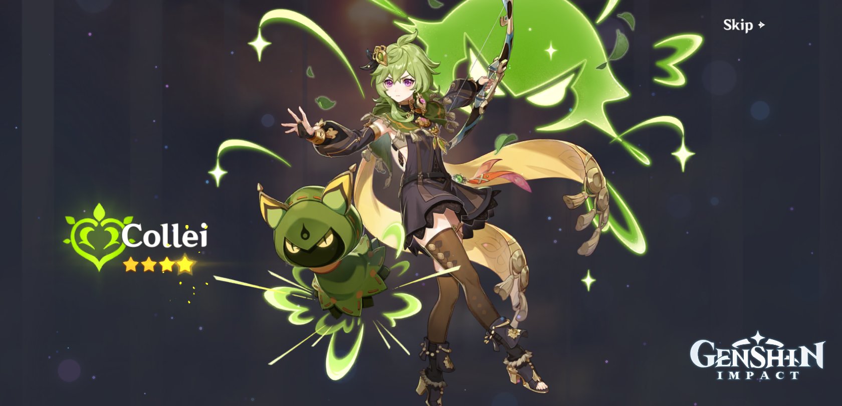 Qing 💜🥧 on Twitter: "Didn't get Tighnari but Collei came home in first 10  pull!! 💚 And now I go touch grass, by grass I mean dendro  https://t.co/gj2sTjXGNm" / Twitter