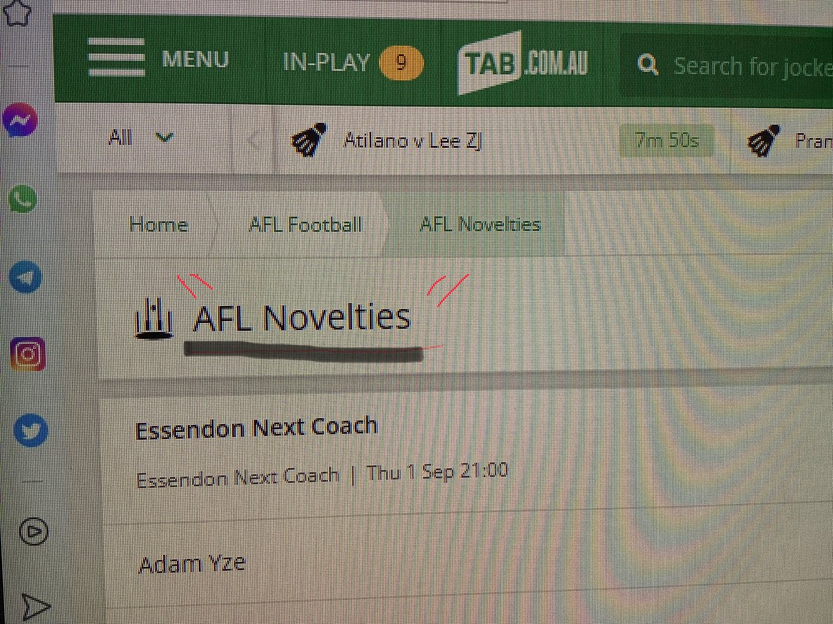 Thought the TAB were taking the piss with the Essendon coaching job, calling it a novelty event, maybe a “ miss and out “ event more appropriate