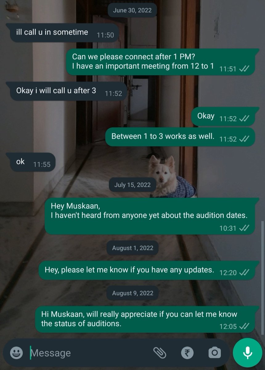 RoverWrites's tweet photo. @mtvhustle @Its_Badshah 
For every artist, these are life changing moments. I was shortlisted for one and did not even get a chance to prove myself. Please let me know if the auditions even happened and why was I not called for auditions. I deserve to know. PFA screenshots.
3/3 https://t.co/hGc1IPKIis