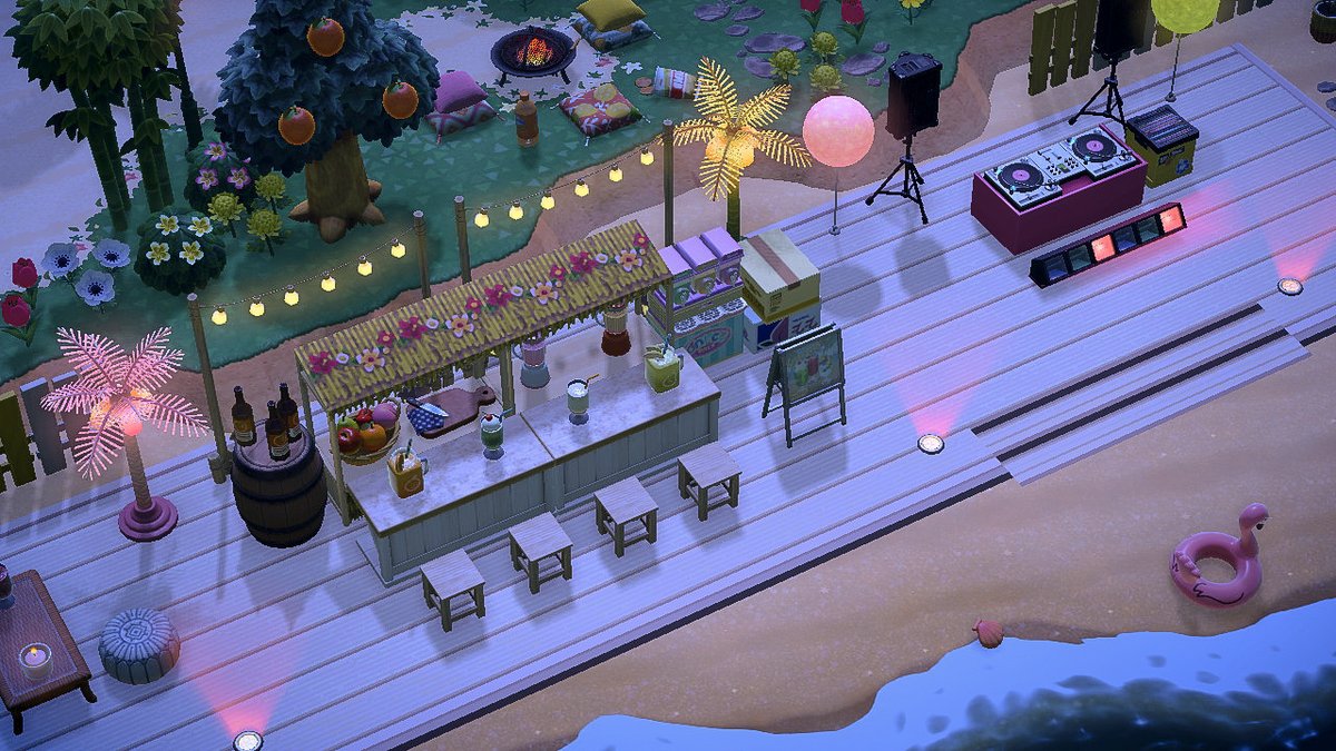 MagicCatGaming's tweet photo. Summer nights are when the party really gets glowing🎇

Preset is Meadow by @mads43acnh 
Boardwalk Deck: MA-4387-7567-9636
Tiki Bar Stall: MA-5947-2552-5111

#ACNH #ACNHDesigns #acnhinspo #acnhtropicore #acnhtropical #どうぶつの森 #acnhideas https://t.co/oRF6uhxjnZ