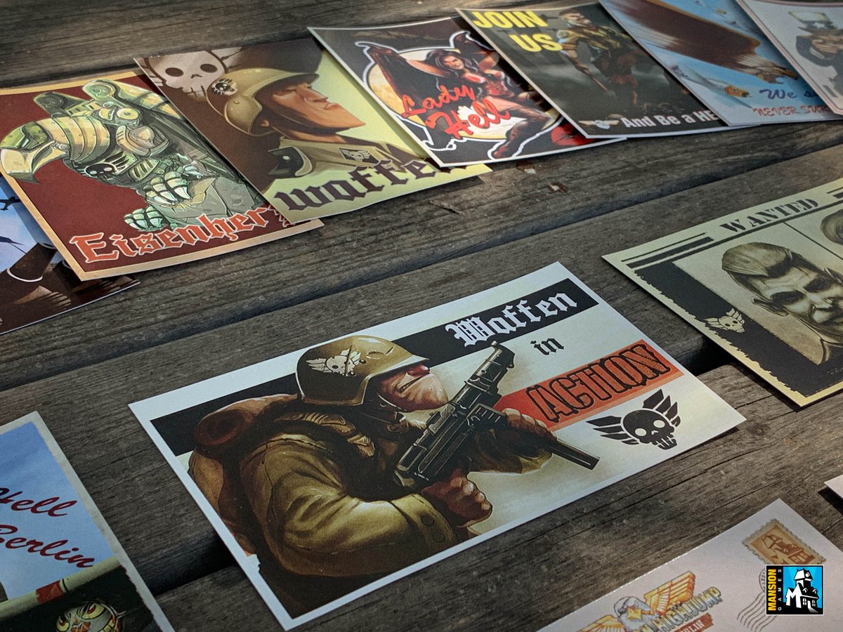 MansionGames's tweet photo. The final prototypes of the #OperationHighjump 🪂#Kickstarter rewards 💎have started arriving at HQ!

Today we introduce you to the #WW2 postcard ✉️collection

Designed ✏️based on real propaganda adapted them to the game universe

Which one would you choose to send us to front🪖? https://t.co/TA3C4iMk8D