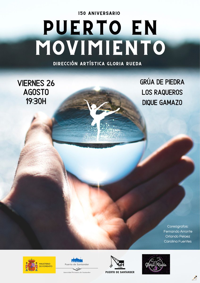port_santander's tweet photo. Continúa el #150Aniversario del #PuertodeSantander
💃El viernes os animamos a presenciar un espectáculo de danza en diferentes escenarios bajo la dirección de @DanzaGloriaRued
El recorrido se iniciará en la #GrúadePiedra y continuará en los #Raqueros y el #DiquedeGamazo
#APS https://t.co/RcHUAKnqGD