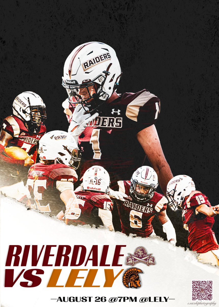 Be sure to come out and support our raiders this Friday @ Lely <a href="/7pm/">Huong Le</a> !! 
<a href="/RiverdaleFB/">Riverdale Football</a> <a href="/RaiderAthletes/">RiverdaleAthletics</a>