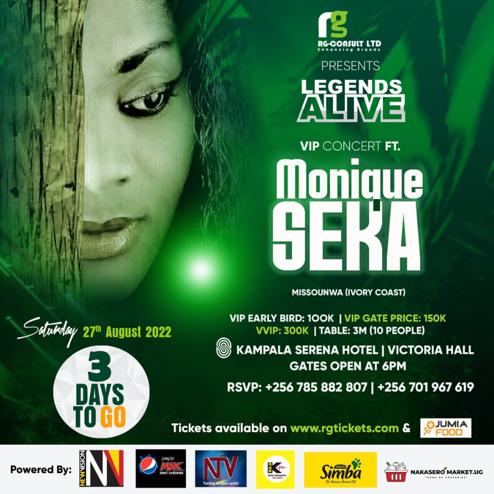 Legendsaliveug's tweet photo. Yes Yes....Have you grabbed yo-wa tikiti at https://t.co/4S549sWwBV ? Anti 3DAYS TO GO ! 
#MoniqieSekaLiveUG, #LegendsAliveUG,#RgConsult 

Grooving with: @PepsiUganda , @933kfm , @bukeddeonline, @bukeddetv , @JumiaUG , @newvisionwire , @Nivana_Uganda , @ntvuganda , https://t.co/liYZjgRMcT