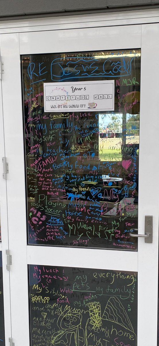 Eli_Crutto's tweet photo. It’s 🌟 Wellness Week 🌟 at OLOL this week! We have been writing all the things we are grateful for on our windows. These are our “Gratitude Walls.” #ololnoll @Blakey2308 @JosephineVivan1 @daniellewardro2 @LouiseBaldock1 @LianaMagri https://t.co/AgxZYUgOAx