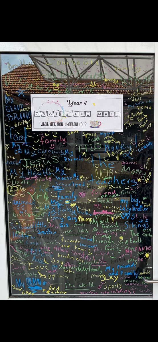 Eli_Crutto's tweet photo. It’s 🌟 Wellness Week 🌟 at OLOL this week! We have been writing all the things we are grateful for on our windows. These are our “Gratitude Walls.” #ololnoll @Blakey2308 @JosephineVivan1 @daniellewardro2 @LouiseBaldock1 @LianaMagri https://t.co/AgxZYUgOAx