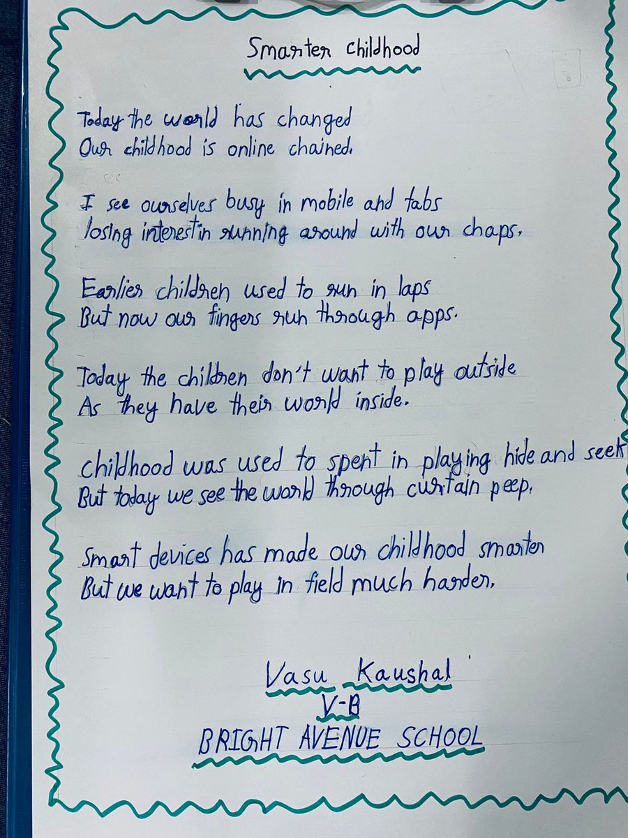 1297_AK's tweet image. #signalwonderbox
@anandmahindra 
Vasu, my 10 yr old kid,  was asked to write a poem, and he came up with #smarterchildhood 
Some words from you will surely #Rise the kid&apos;s creativity &amp;amp; confidence